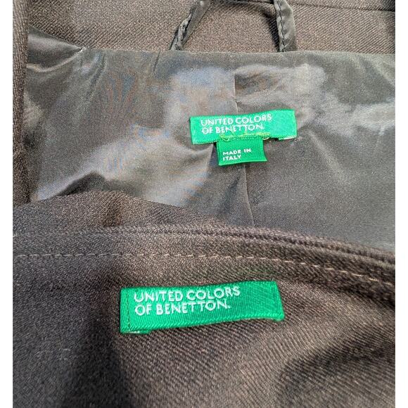 United Colors of Benetton Womens Brown Skirt Suit Blazer Set Made in Italy 40 - Picture 6 of 12